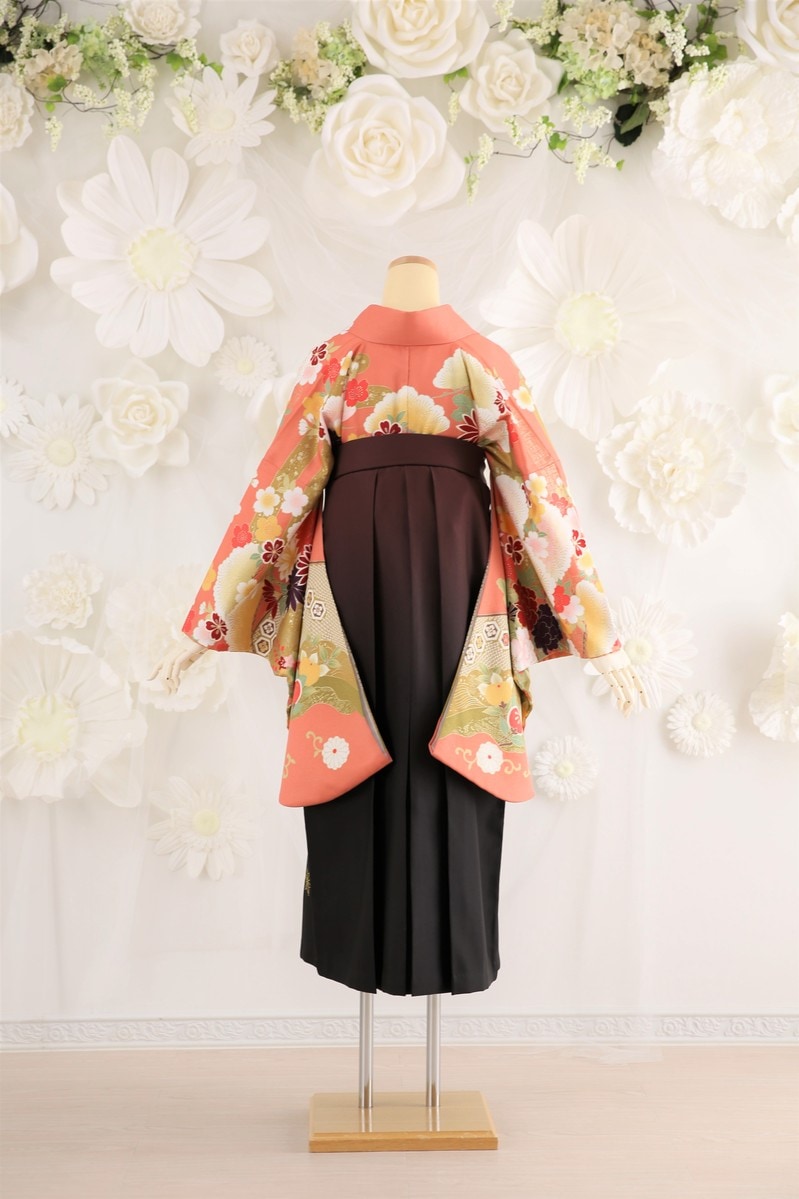 05☆洗える着物・袴セット☆Lサイズ・160㎝前後・薔薇