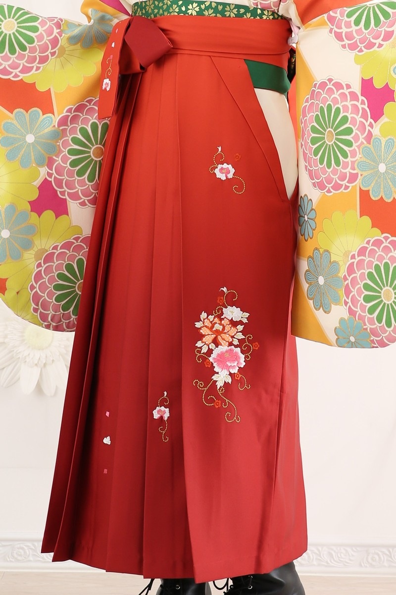 二尺袖 袴フルセット ジュニア用へ直し 135～150cm 歌わ オレンジ 袴変更