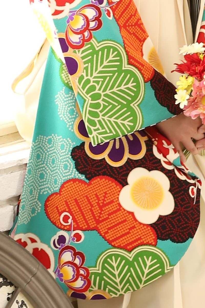 【卒業式袴レンタル/着物レンタル/通販レンタル】　ブランド袴/JAPANSTYLE×中村里砂　/学生袴/卒業式/小学生袴/かわいい袴/水色/白/赤/着物-378/袴-250