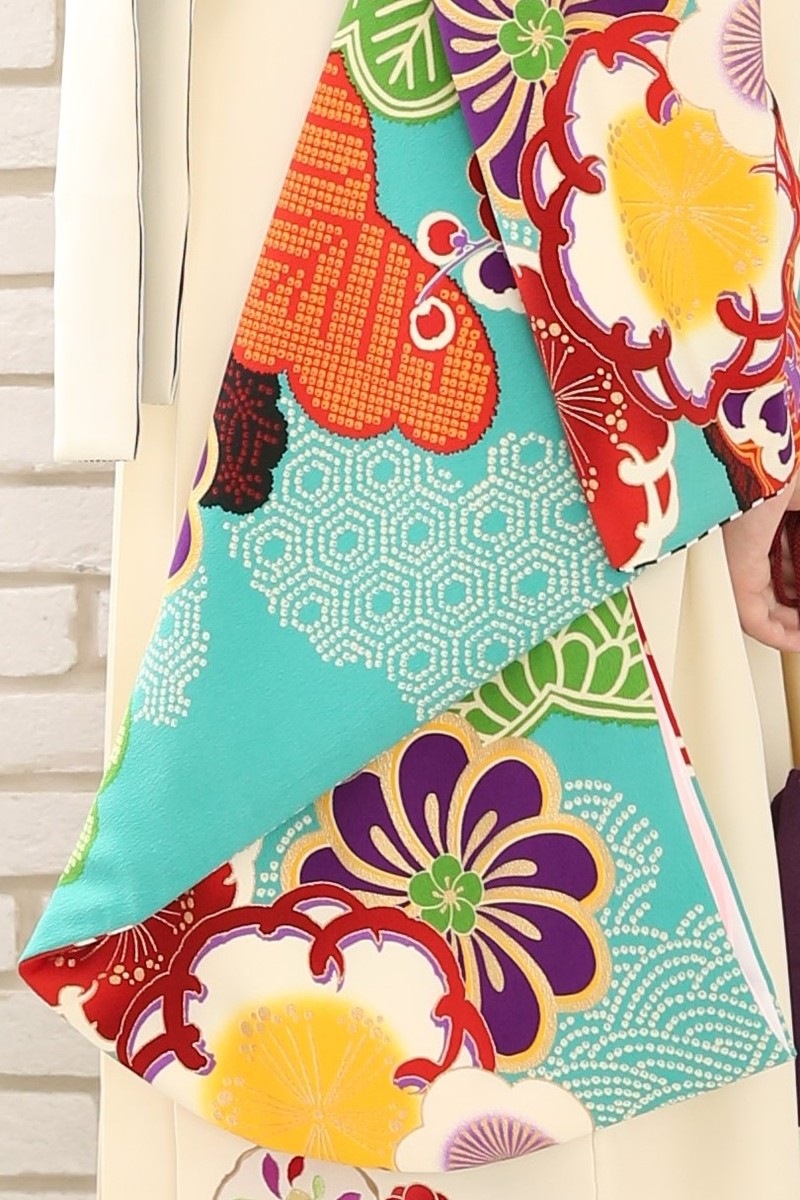 【卒業式袴レンタル/着物レンタル/通販レンタル】　ブランド袴/JAPANSTYLE×中村里砂　/学生袴/卒業式/小学生袴/かわいい袴/水色/白/赤/着物-378/袴-250