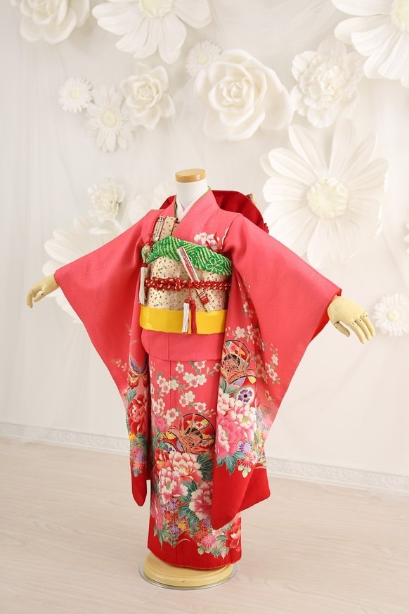 【七五三レンタル/着物セット/通販レンタル】/ピンク/七G7-23