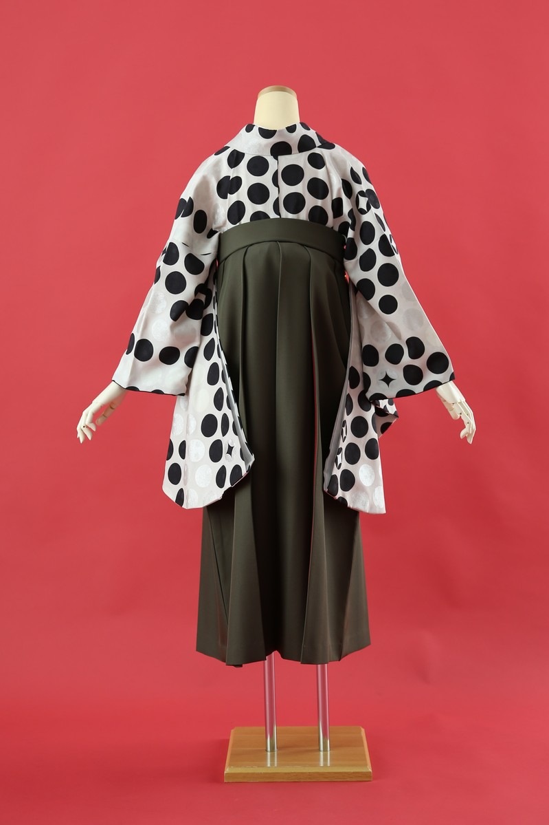 【卒業式袴レンタル/着物レンタル/通販レンタル】　ブランド モダンアンテナ/学生袴/卒業式/小学生袴/モダン/赤/グレー/白/黒/茶/着物-429/袴-286