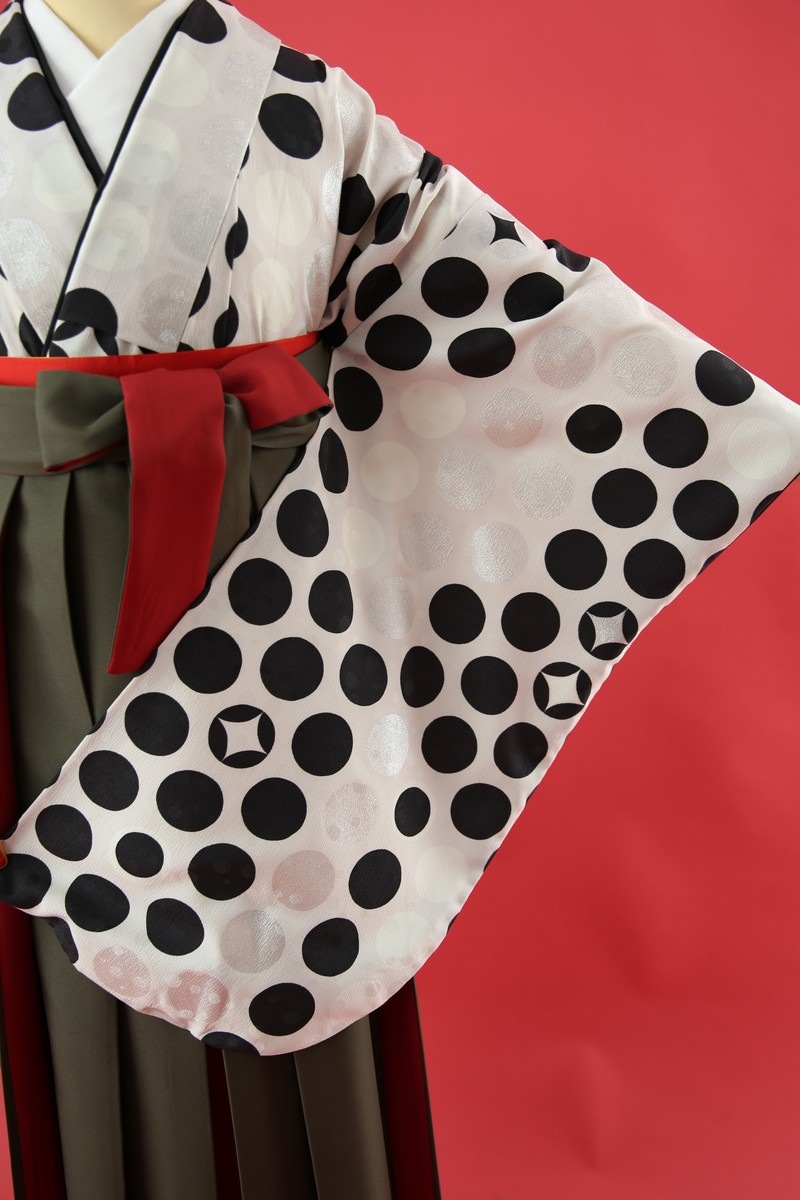 【卒業式袴レンタル/着物レンタル/通販レンタル】　ブランド モダンアンテナ/学生袴/卒業式/小学生袴/モダン/赤/グレー/白/黒/茶/着物-429/袴-286