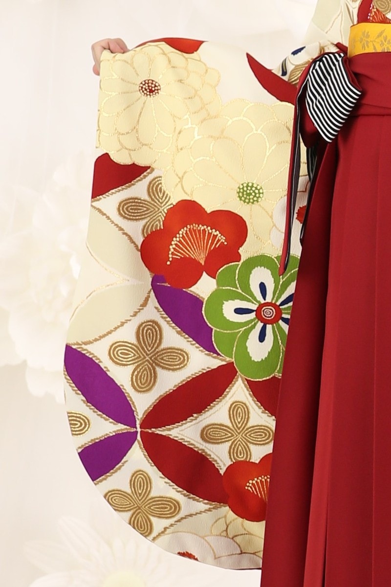【卒業式袴レンタル/着物レンタル/通販レンタル】　kansai/学生袴/先生袴/卒業式/小学生袴/モダン/黄色/赤/緑/着物-433/袴-291