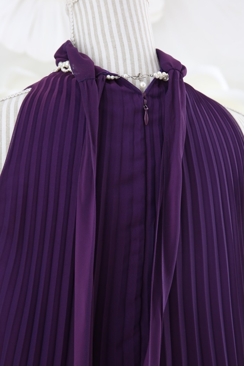 【結婚式パーティーお呼ばれドレスレンタル】結婚式/謝恩会/二次会/かわいい/紫/9号/17-70