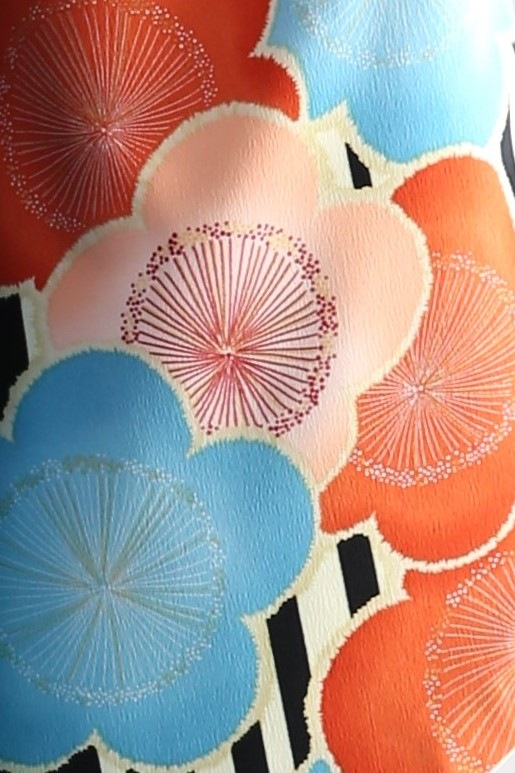 【卒業式袴レンタル/着物レンタル/通販レンタル】　九重/学生袴/先生袴/卒業式/小学生袴/モダン/水色/オレンジ/ターコイズブルー/着物-385/袴-248