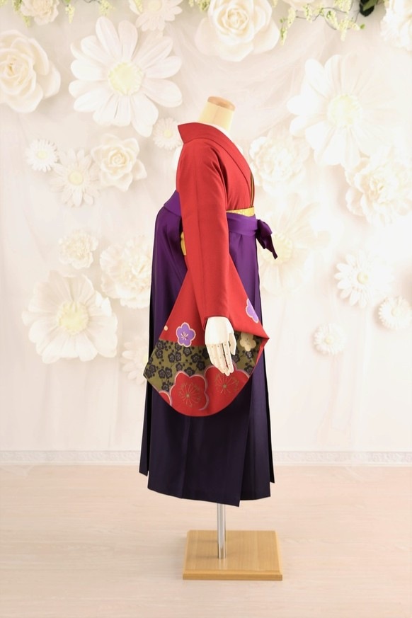 【卒業式袴レンタル/着物レンタル/通販レンタル】　学生袴/先生袴/卒業式/小学生袴/レトロ袴/赤/紫/着物-83/袴-2