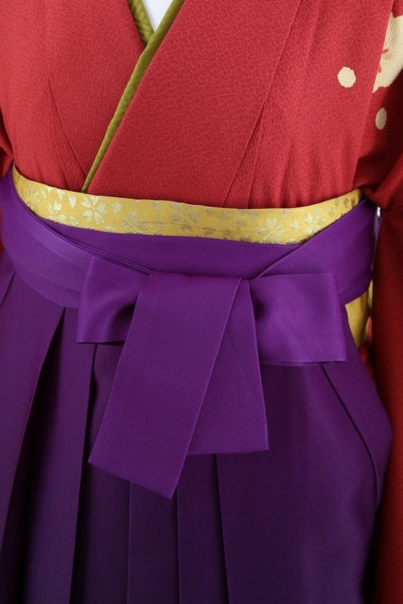 【卒業式袴レンタル/着物レンタル/通販レンタル】　学生袴/先生袴/卒業式/小学生袴/レトロ袴/赤/紫/着物-83/袴-2