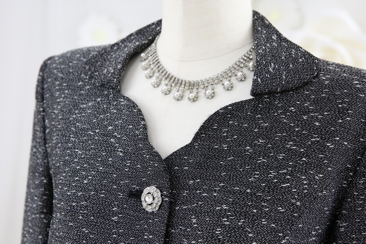 【結婚式パーティーお呼ばれドレスレンタル】結婚式/謝恩会/二次会/黒/シルバー/9号/01-363