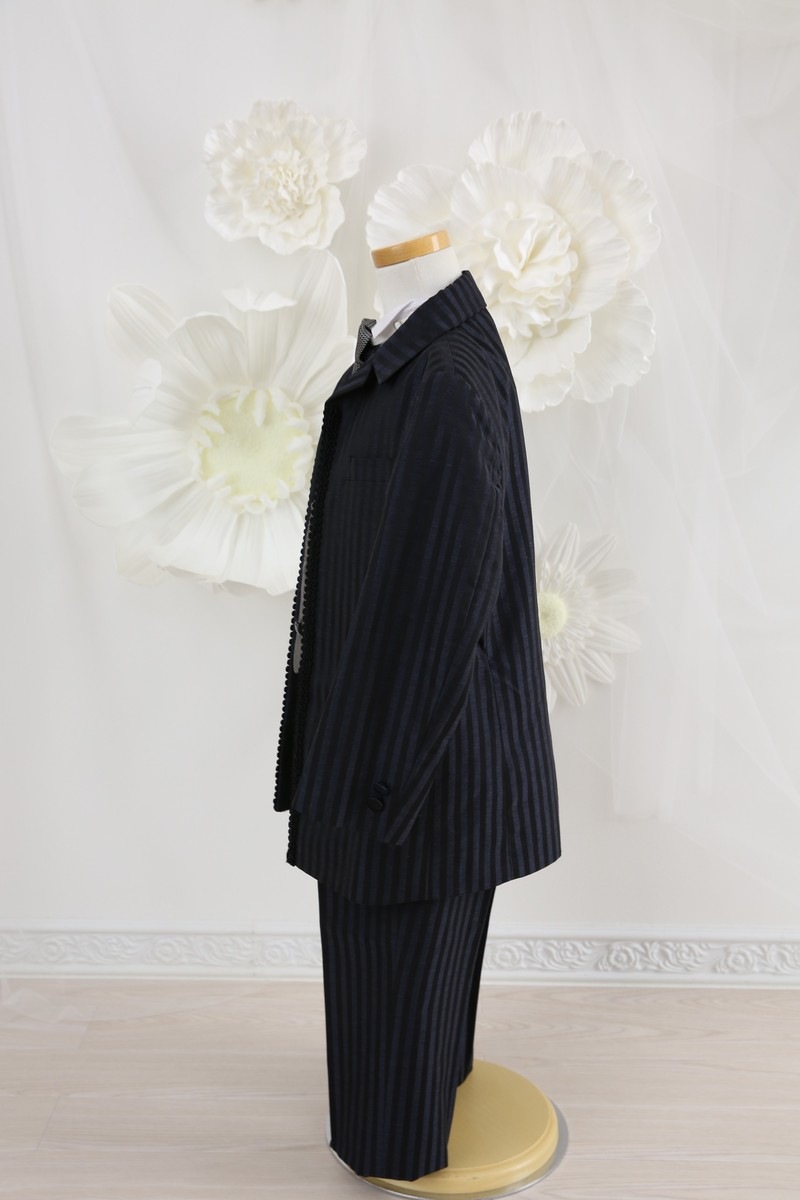 【結婚式パーティーお呼ばれ男の子フォーマル・男の子レンタル】結婚式/発表会/男の子スーツ/男の子タキシード/紺/5歳用/J5-26（100）