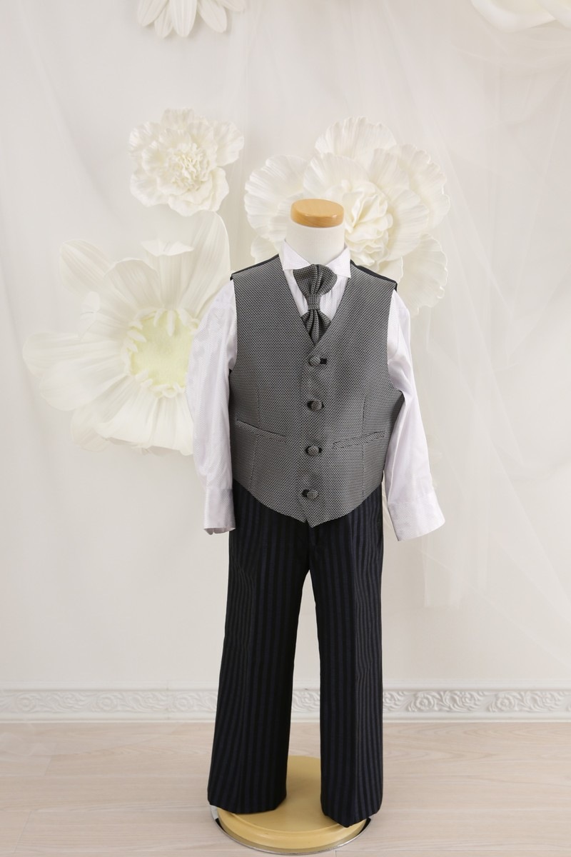 【結婚式パーティーお呼ばれ男の子フォーマル・男の子レンタル】結婚式/発表会/男の子スーツ/男の子タキシード/紺/5歳用/J5-26（100）