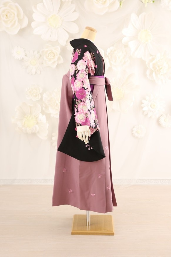 【卒業式袴レンタル/着物レンタル/通販レンタル】　ブランド　ナカノヒロミチ/学生袴/卒業式/小学生袴/かわいい袴/黒/ピンク/紫/着物-249/袴-112