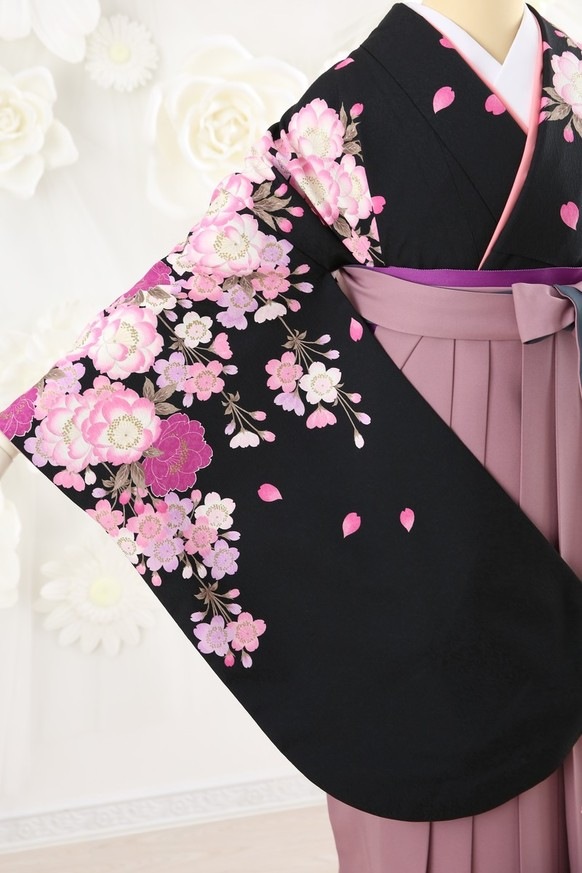 【卒業式袴レンタル/着物レンタル/通販レンタル】　ブランド　ナカノヒロミチ/学生袴/卒業式/小学生袴/かわいい袴/黒/ピンク/紫/着物-249/袴-112