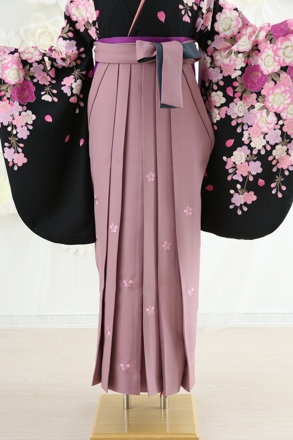 【卒業式袴レンタル/着物レンタル/通販レンタル】　ブランド　ナカノヒロミチ/学生袴/卒業式/小学生袴/かわいい袴/黒/ピンク/紫/着物-249/袴-112