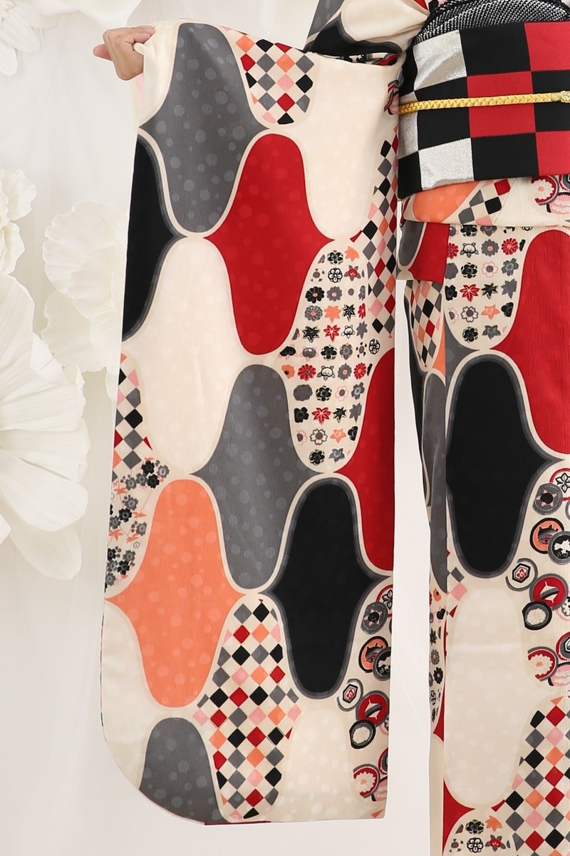 【振袖レンタル 成人式 結婚式 着物レンタル 前撮り】成人式/振袖//ブランド/モダンアンテナ/グレー/振袖-476