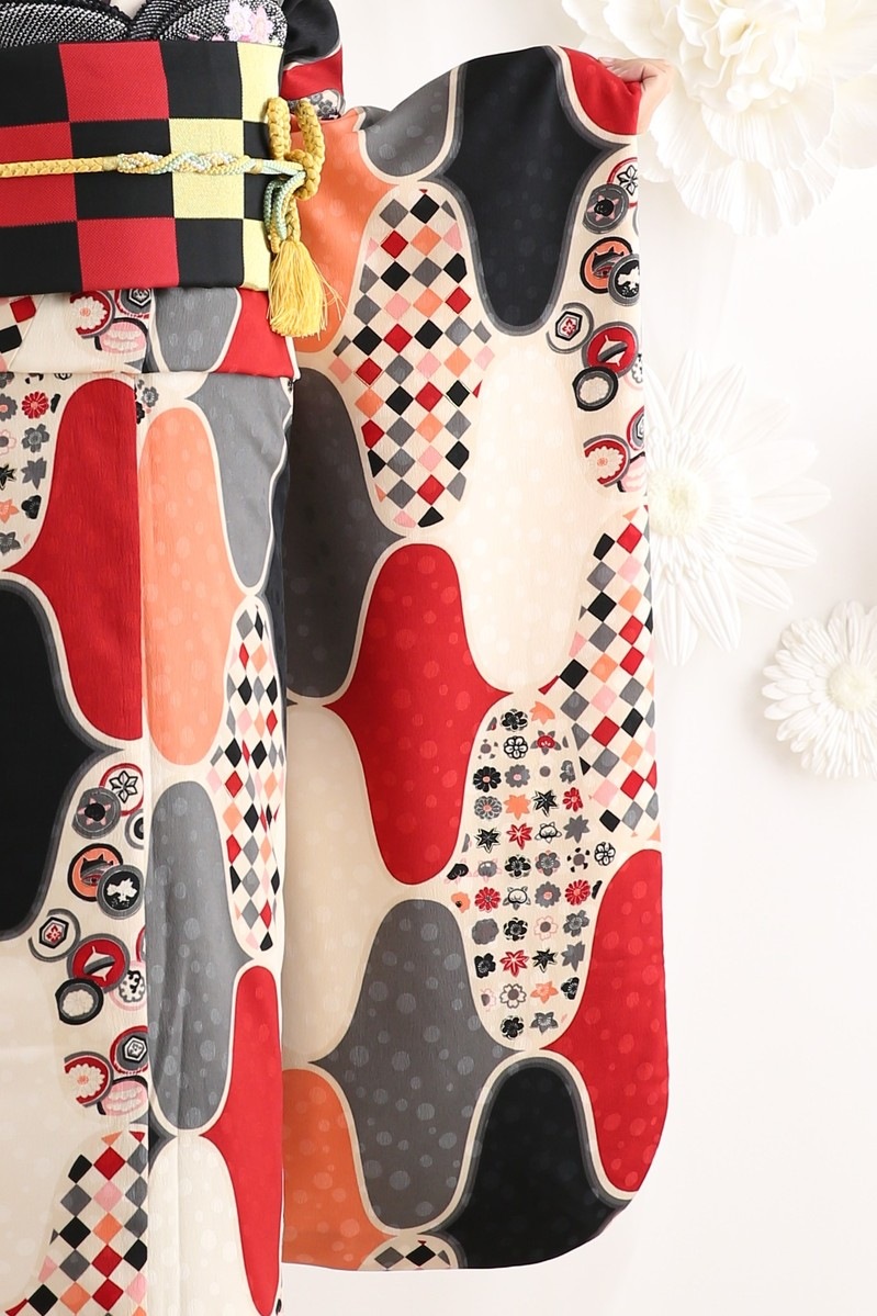 【振袖レンタル 成人式 結婚式 着物レンタル 前撮り】成人式/振袖//ブランド/モダンアンテナ/グレー/振袖-476