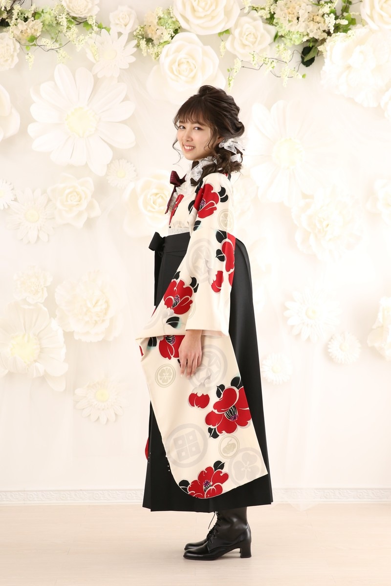 【卒業式袴レンタル/着物レンタル/通販レンタル】　ブランド玉城ティナ×紅一点/学生袴/卒業式/小学生袴/かわいい袴/赤/黒/振袖-502/袴-160