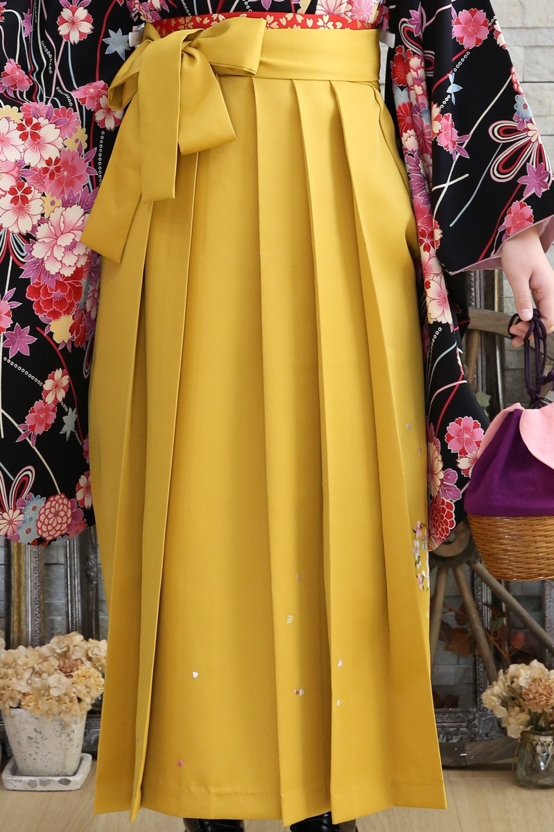 【卒業式袴レンタル/着物レンタル/通販レンタル】　ブランド/KANSAI学生袴/卒業式/小学生袴/かわいい袴/黒/黄色/着物-238/G袴-3