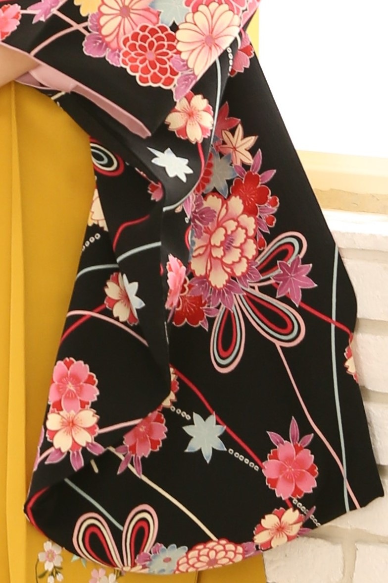 【卒業式袴レンタル/着物レンタル/通販レンタル】　ブランド/KANSAI学生袴/卒業式/小学生袴/かわいい袴/黒/黄色/着物-238/G袴-3