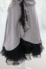 【結婚式パーティーお呼ばれドレスレンタル】結婚式/謝恩会/二次会/黒/グレー/かわいい/9号/16-5