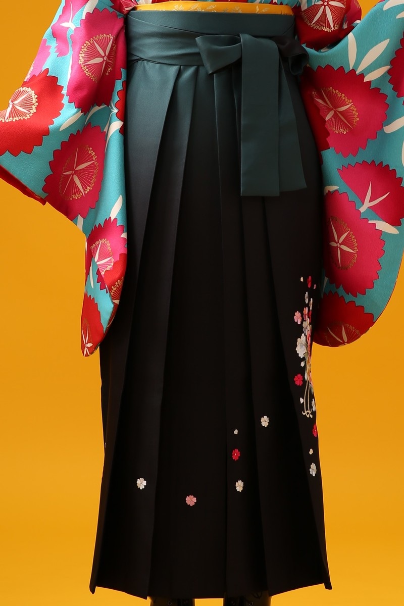 【卒業式袴レンタル/着物レンタル/通販レンタル】　ブランド　九重／学生袴/卒業式/小学生袴/かわいい袴/水色/ピンク/グリーン/着物-376/袴-217