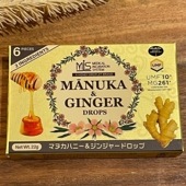 マヌカハニー＆ジンジャードロップ 1箱(6粒) [砂糖水飴不使用] [UMF10＋] [MG261＋] [マヌカハニー(ニュージーランド)＋生姜汁(高知県製造)]