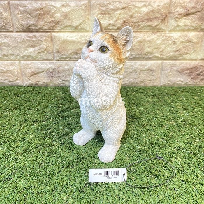 ミケ猫ページ ベニーズキャット ちょーだい(ミケ )猫 置物 可愛い リアル