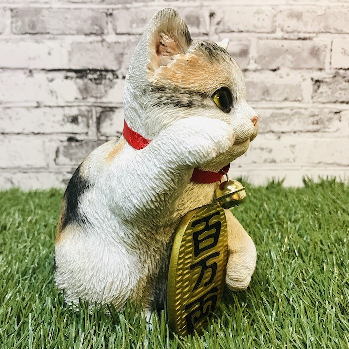ベニーズキャット 招き猫 右手 百万両（ミケ） 猫 置物 可愛い リアル