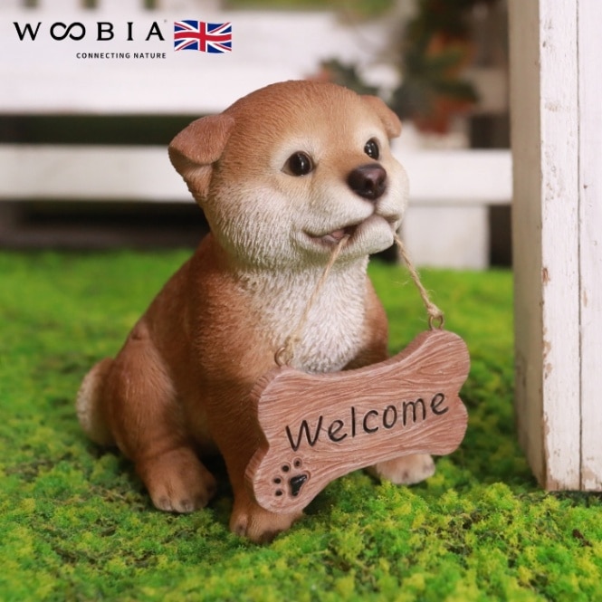 かわいい 犬 置物 高さ15.5cm ウェルカムボード 秋田犬 woobia