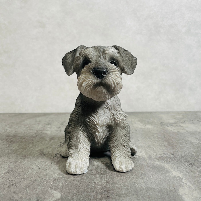 かわいい 犬 置物 高さ12.3cm お座りシュナウザー woobia ウービア