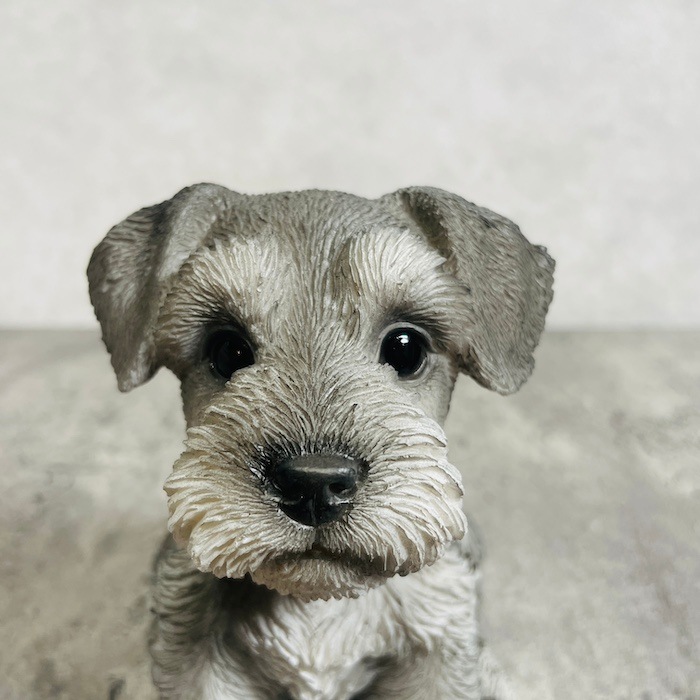 かわいい 犬 置物 高さ12.3cm お座りシュナウザー woobia ウービア