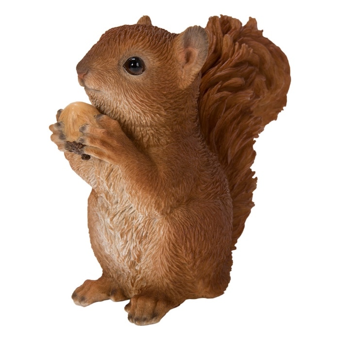 リスの置物 2匹 松ぼっくり付 置物 松ぼっくりを掴むリス おしゃれ かわいい 玄関 インテリア 庭