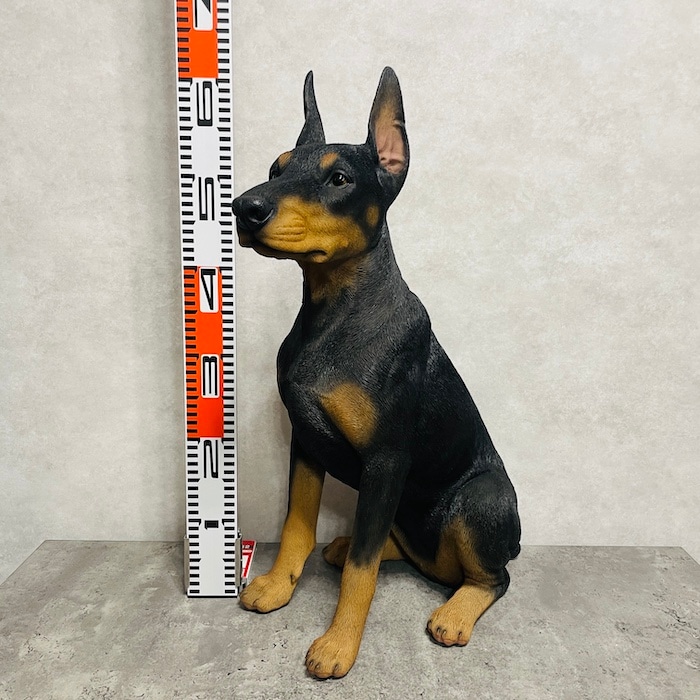 置物 お座りドーベルマン 特大 犬グッズ 高さ約61cm woobia ウービア