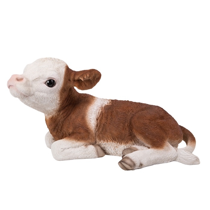 置物 寝そべった子牛 グッズ 横幅52.3cm 巨大オブジェ woobia ウービア