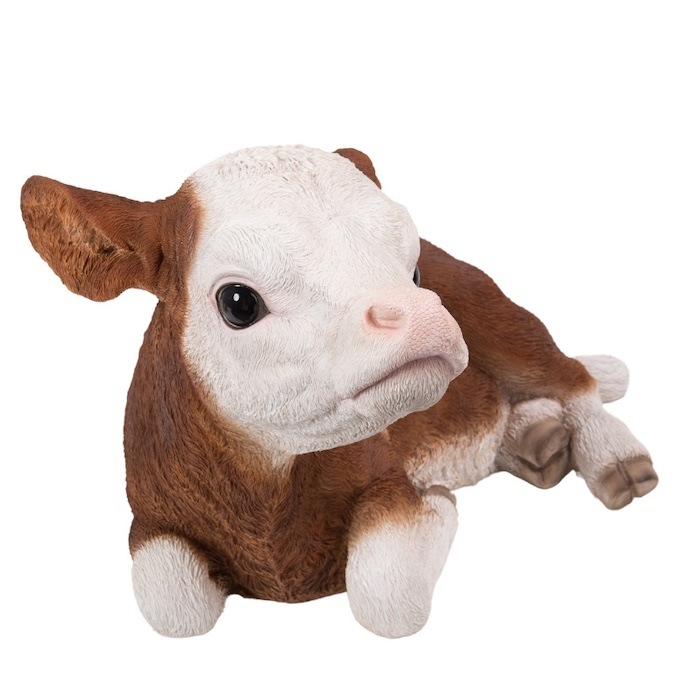 置物 寝そべった子牛 グッズ 高さ29.5cm woobia ウービア かわいい