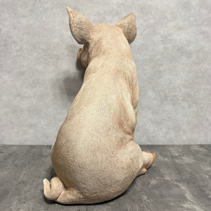 置物 お座りピンク 小豚 特大 ブタグッズ 高さ46.5cm 巨大オブジェ