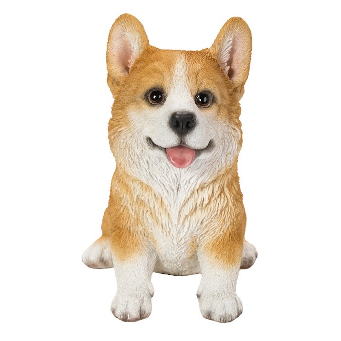犬 置物 小さい かわいい おしゃれ お座りウェルシュコーギー 高さ15.5