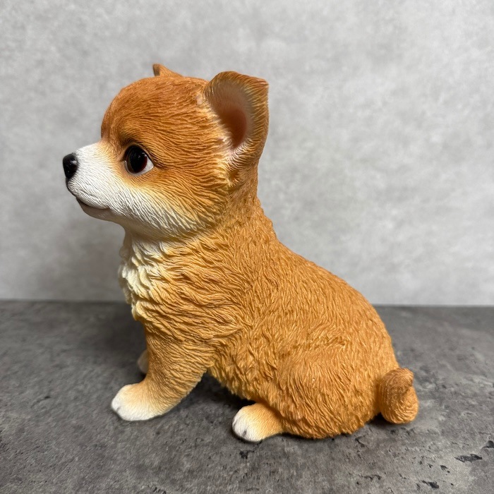 犬 置物 おしゃれ お座りチワワ レッド かわいい 動物 小さいオブジェ