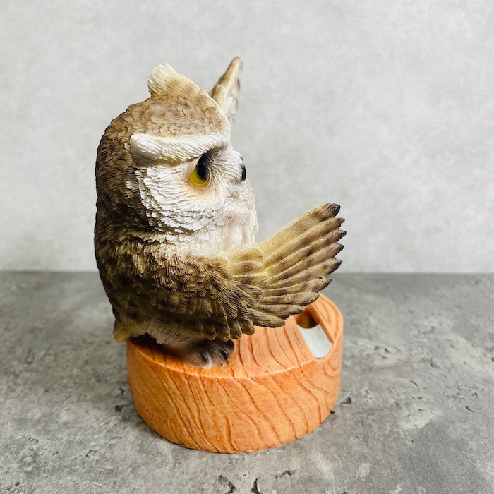 月と白いフクロウのオブジェ 約30cm 月と白いフクロウのオブジェ 約