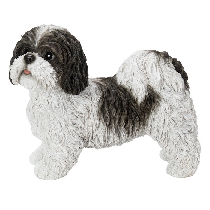 置物 左向きシーズー 黒白 犬グッズ 高さ25.5cm woobia ウービア