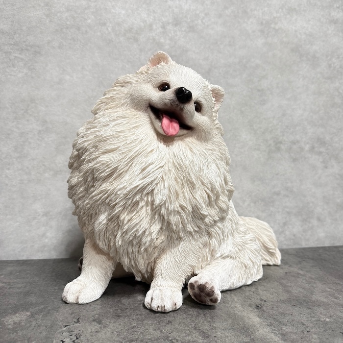 犬 置物 大きい お座りポメラニアン 大 横幅30cm 巨大オブジェ woobia