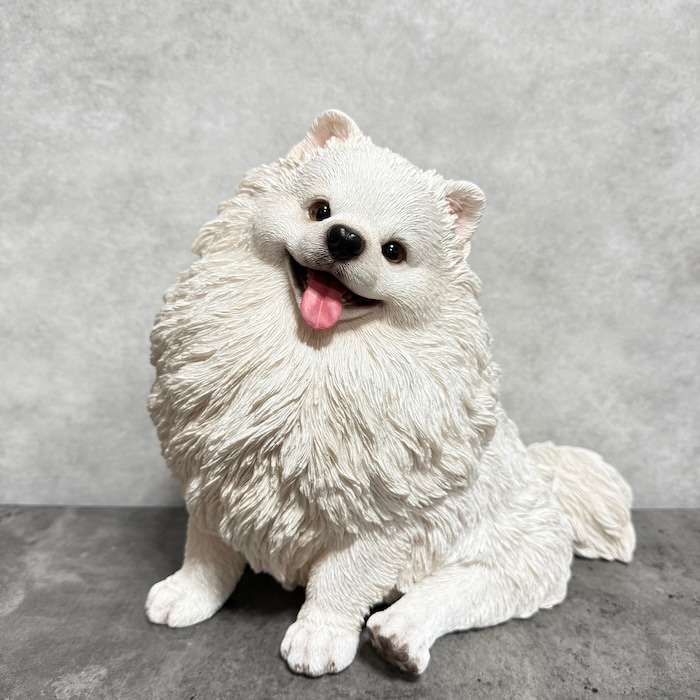 犬 置物 大きい お座りポメラニアン 大 横幅30cm 巨大オブジェ woobia