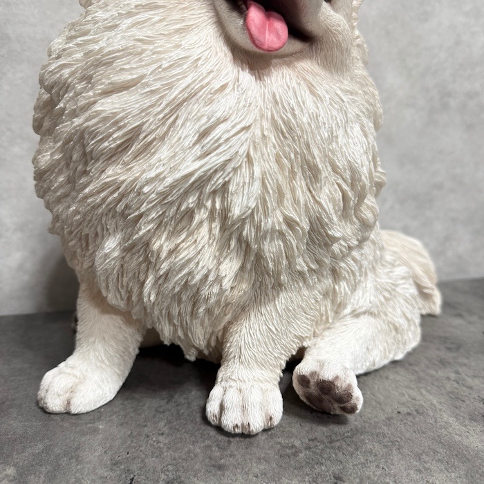 犬 置物 大きい お座りポメラニアン 大 横幅30cm 巨大オブジェ woobia