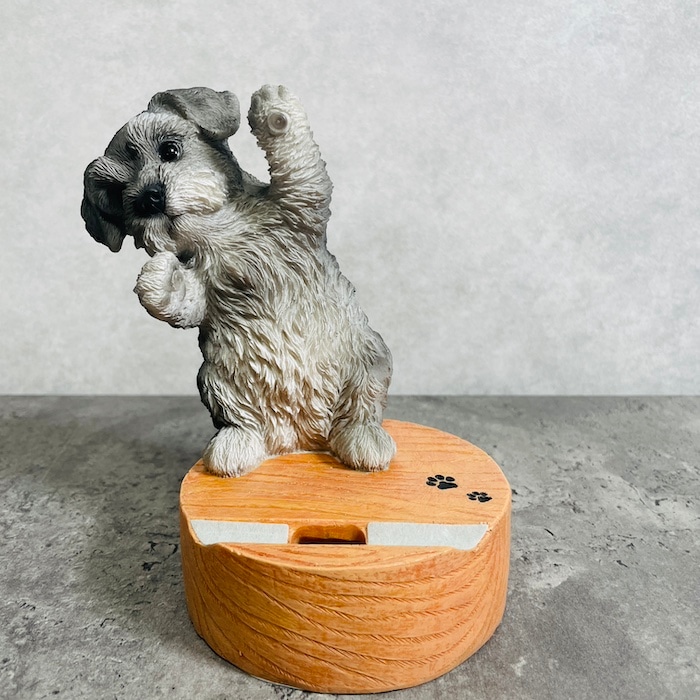 スマホスタンド シュナウザー ライトグレー woobia ウービア 犬 イヌ
