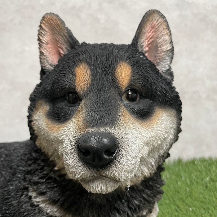 置物 リラックス黒柴犬 中 犬グッズ 高さ28.5cm woobia ウービア