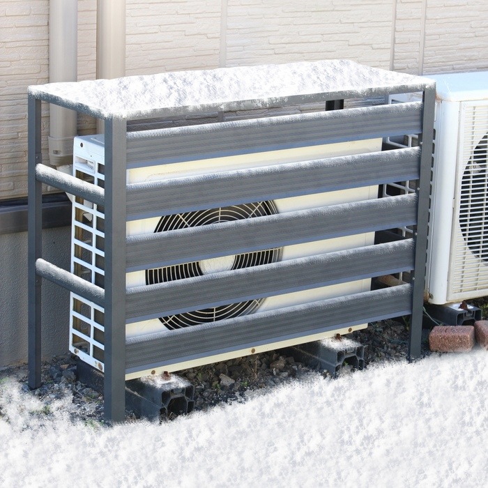 エアコン室外機アルミカバー グレー アルミ製 おしゃれ 収納 日よけ