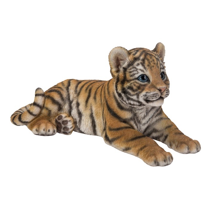 置物 寝そべるタイガー 中 虎グッズ 高さ15cm woobia ウービア 大きい