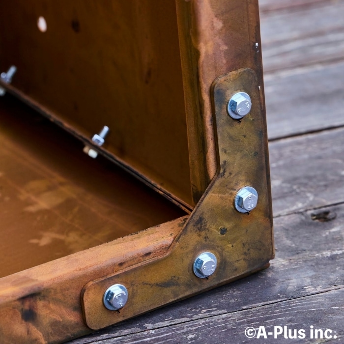 薪ラック Patina コールテン鋼製 ウッドラックスリムW600 屋外 ログ