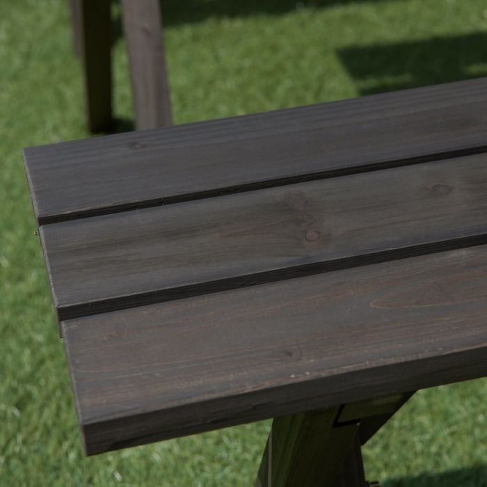 木製ダークブラウンテーブル・ベンチセット ガーデン テーブルベンチセット ダークブラウン 木製 ガーデンテーブル