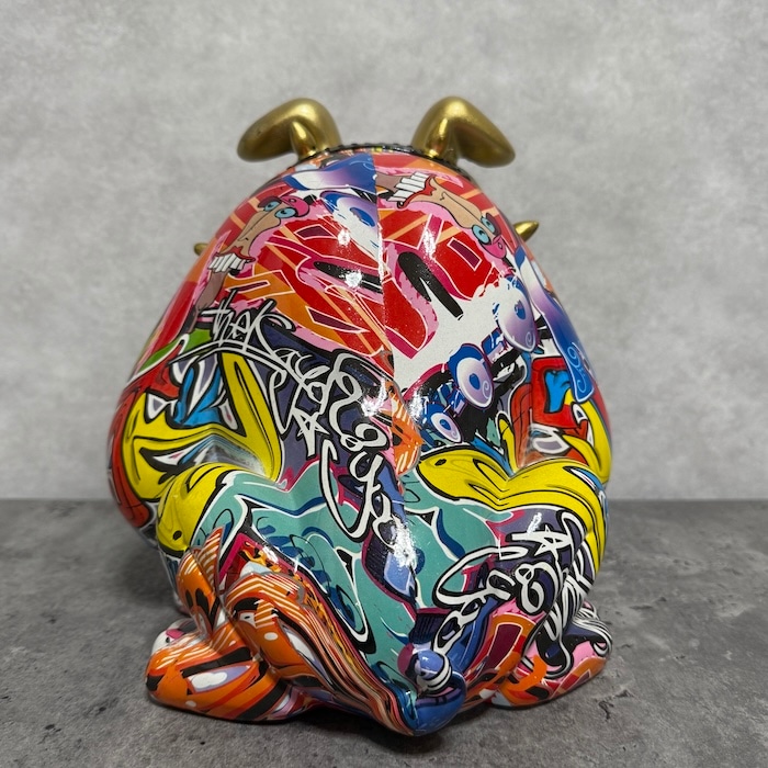 犬の置物 ポップアニマルC 高さ22cm 金色 縁起物 ゴールド かわいい